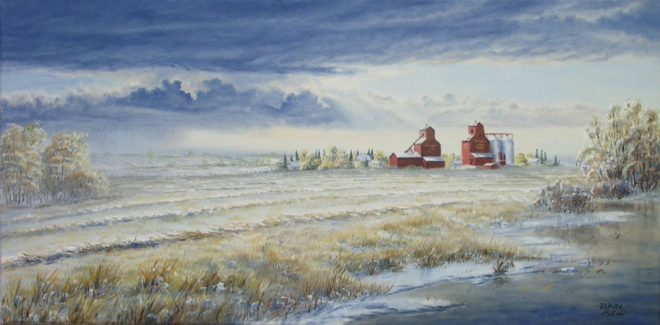 First Snow Stretched Canvas by Dan Reid