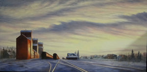 Sunrise Down the Tracks Stretched Canvas by Dan Reid