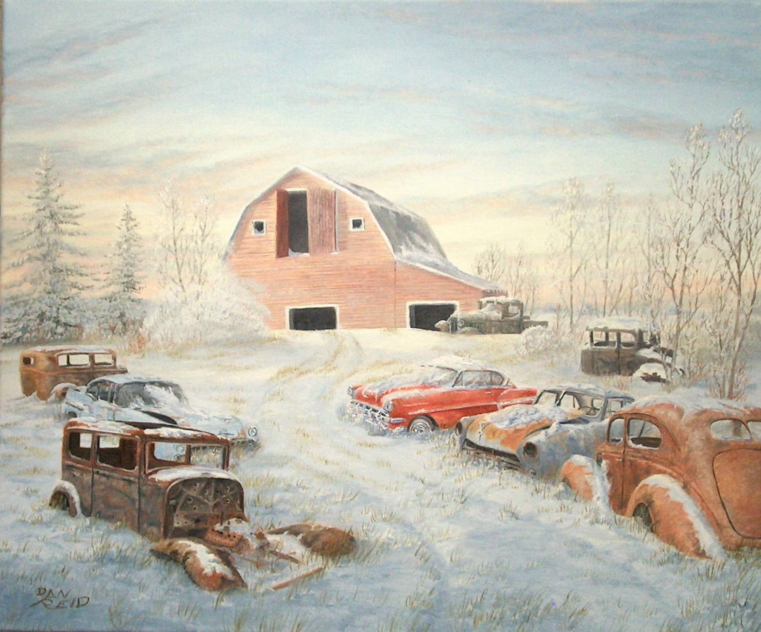 Frosty Treasures Stretched Canvas Artwork by Dan Reid