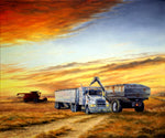Harvest Sunset Stretched Canvas by Dan Reid
