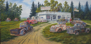 Rusty Old GMC Trucks Stretched Canvas Artwork by Dan Reid