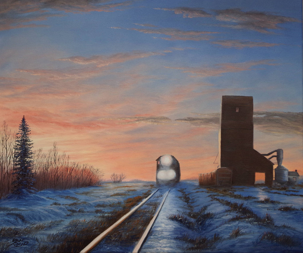 Lighting Up the Tracks Stretched Canvas Artwork by Dan Reid