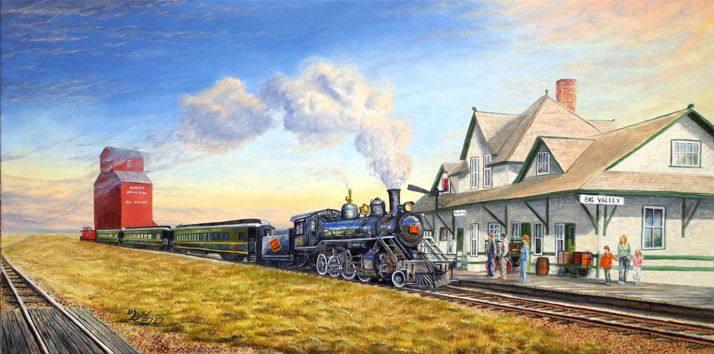 Pulling into Big Vallery Stretched Canvas Artwork by Dan Reid