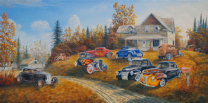 Hot Rod Retirement Home Stretched Canvas Artwork by Dan Reid