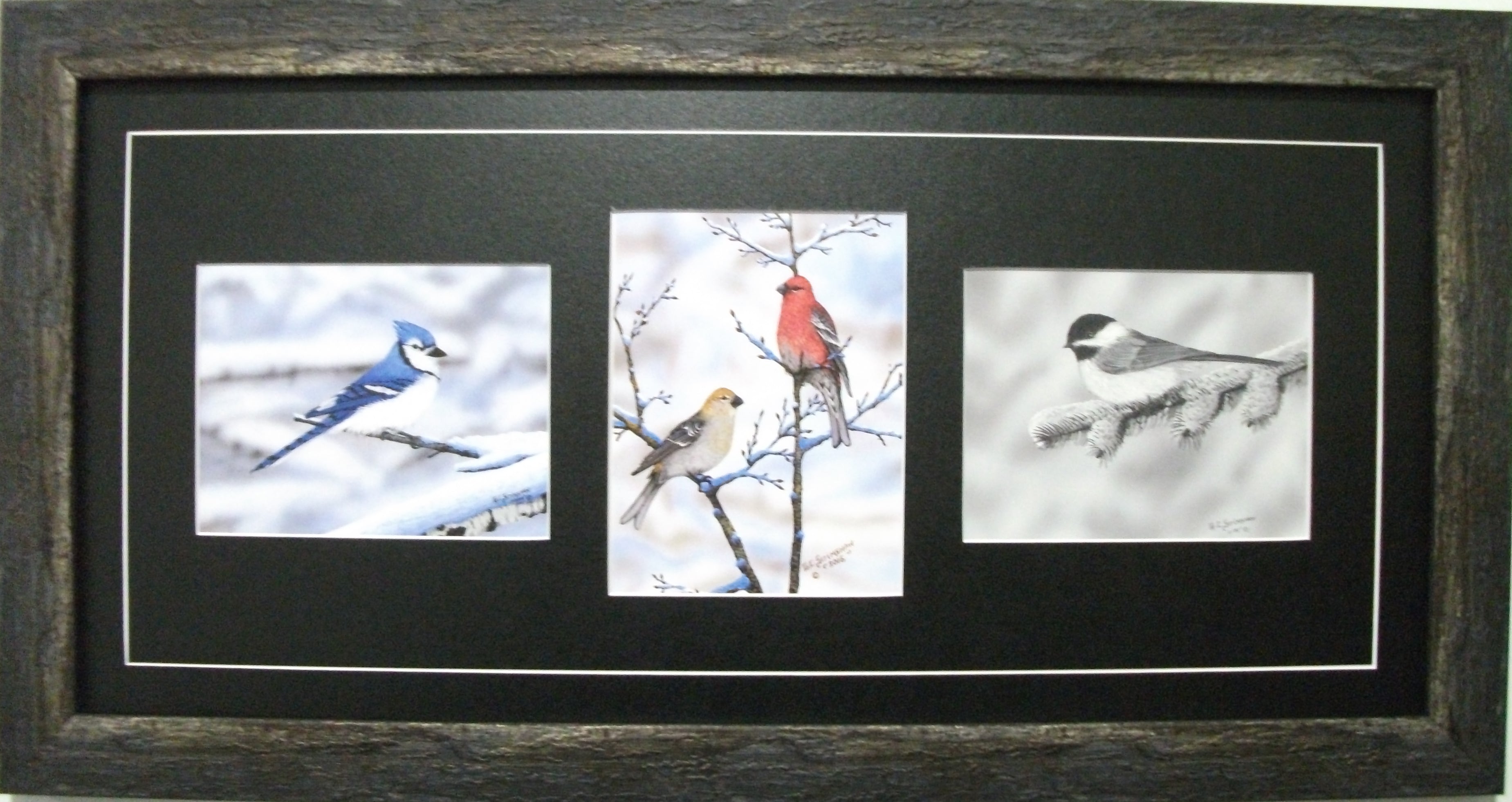Winter Birds Horizontal Trio